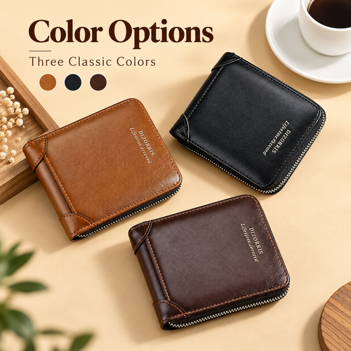 Men’s Full-Zip Calf Leather Pocket Organizer