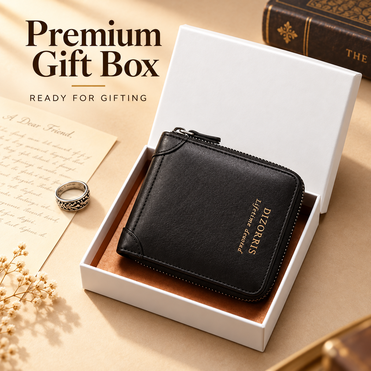 Men’s Full-Zip Calf Leather Pocket Organizer