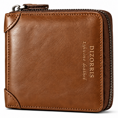 Men’s Full-Zip Calf Leather Pocket Organizer