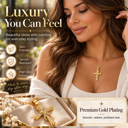 💫 LIMITED TIME 49% OFF! Women's Sparkling Twisted Knot Cross Pendant Necklace – Elegant Faith-Inspired Design with Brilliant Shine ✨