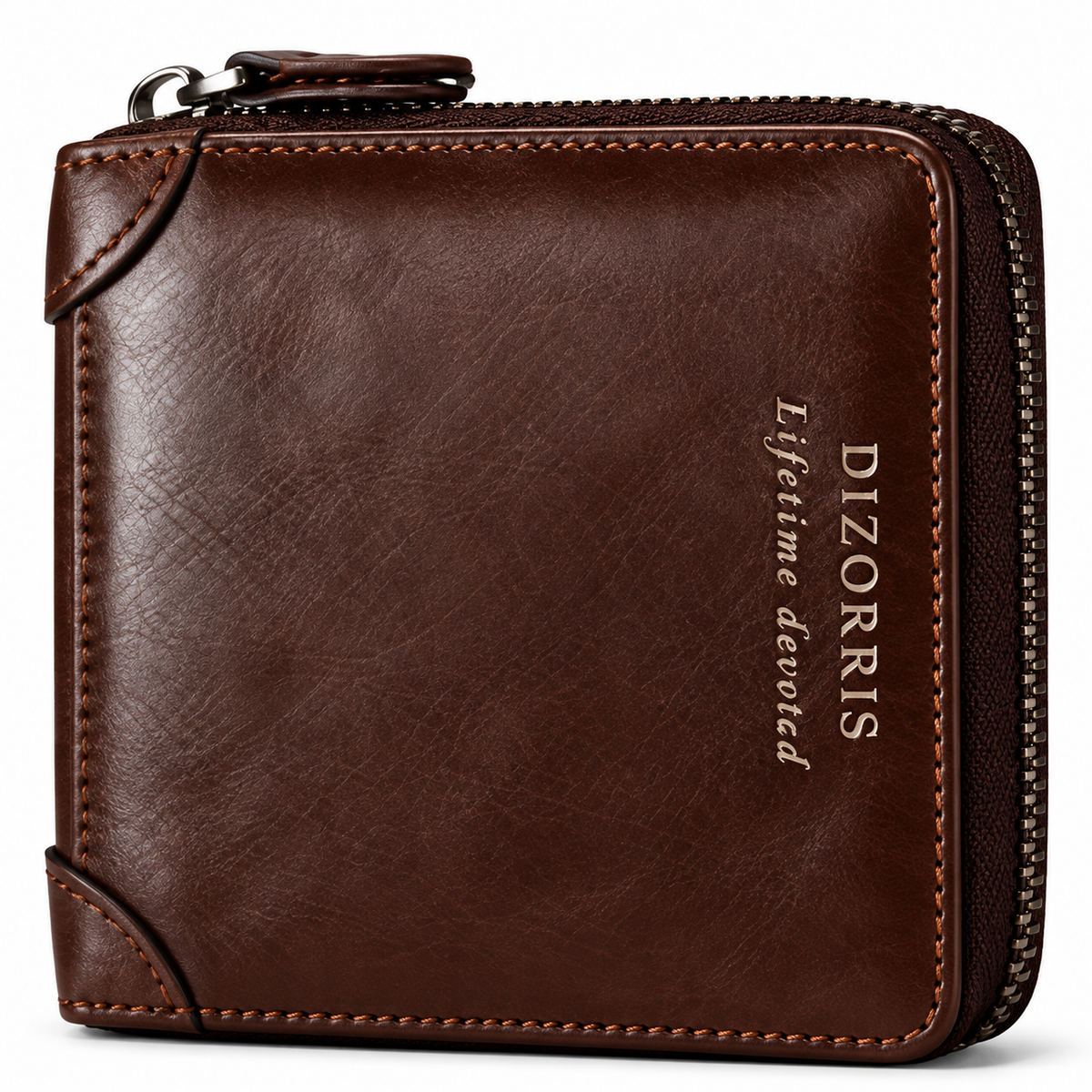 Men’s Full-Zip Calf Leather Pocket Organizer